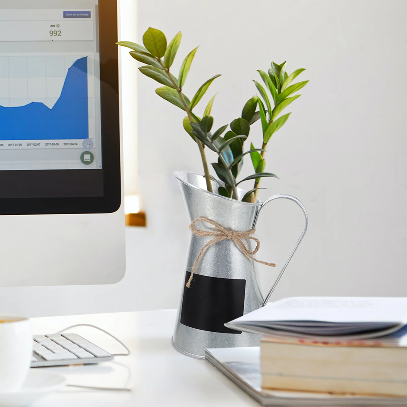 

Vase Flower Bucket Tin Shabby Jug Milk Rustic Pot Vintage Arrangement Planter Holder Dried Can Country French Farmhouse Pitcher