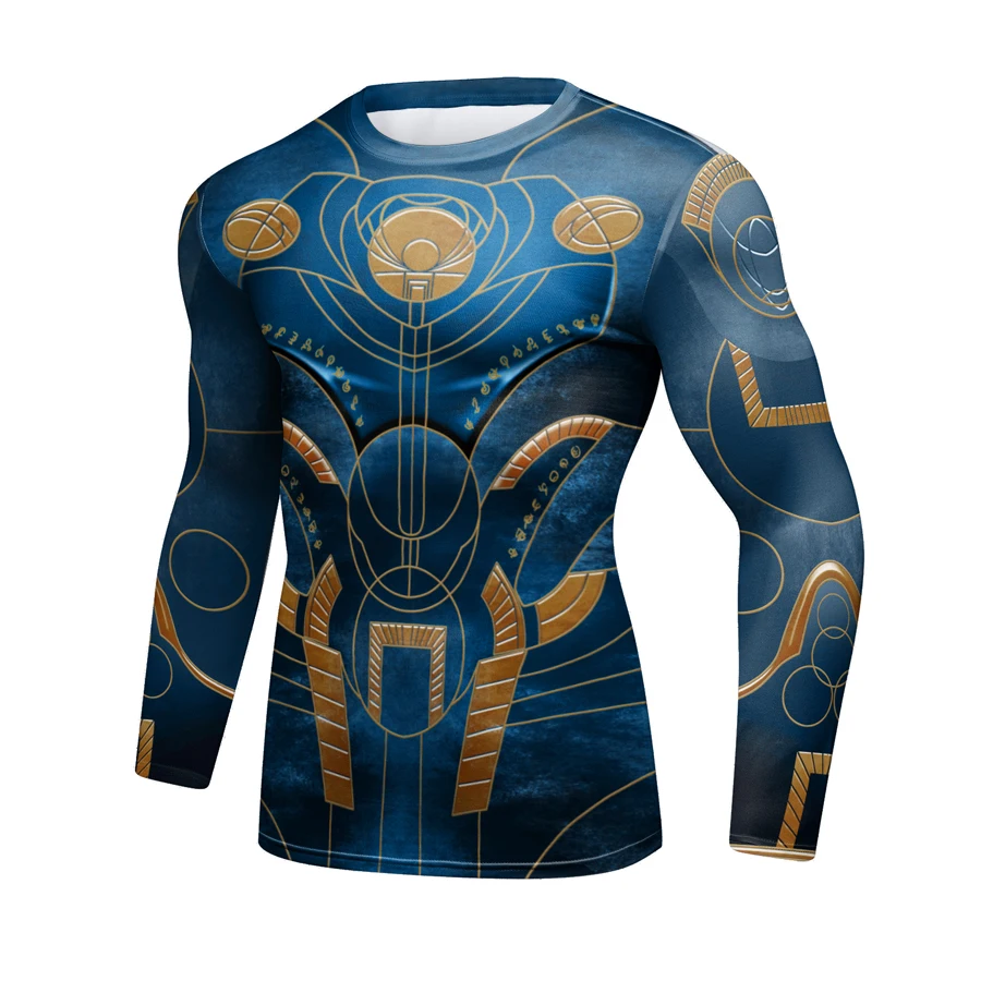 

Anime 3D Printed T-Shirts Men Compression Shirt Comic Cosplay Costume Clothing Fitness Long Sleeve ETERNALS Gym Sport Tops Male