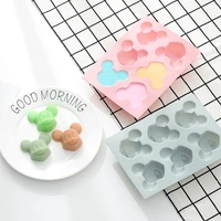 6 grid mouse cartoon avatar shape cake silicone mold diy chocolate soft candy jelly pudding mold cake decorating tools 2014 7cm