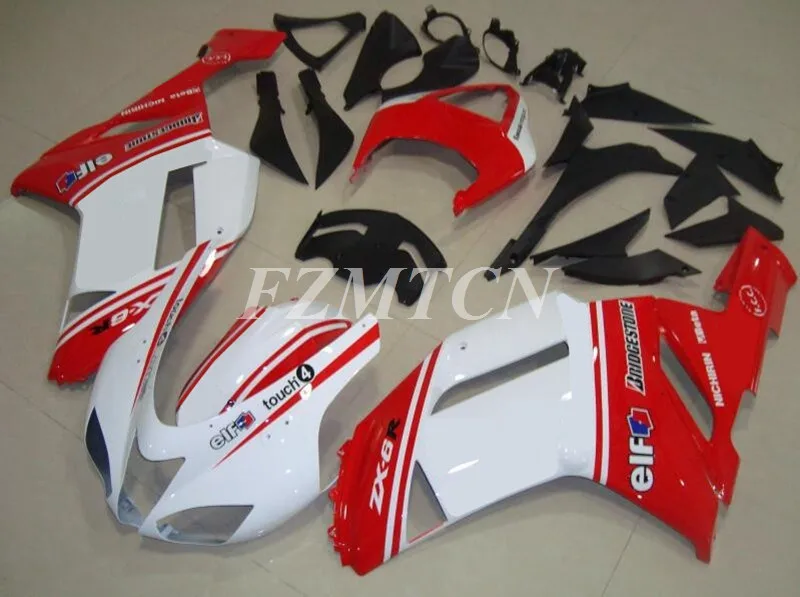 

Подходит для Kawasaki Ninja ZX-6R ZX6R 636 2007 2008 07 08 полный обтекатель мотоцикла Новые ABS аксессуары корпус красный белый