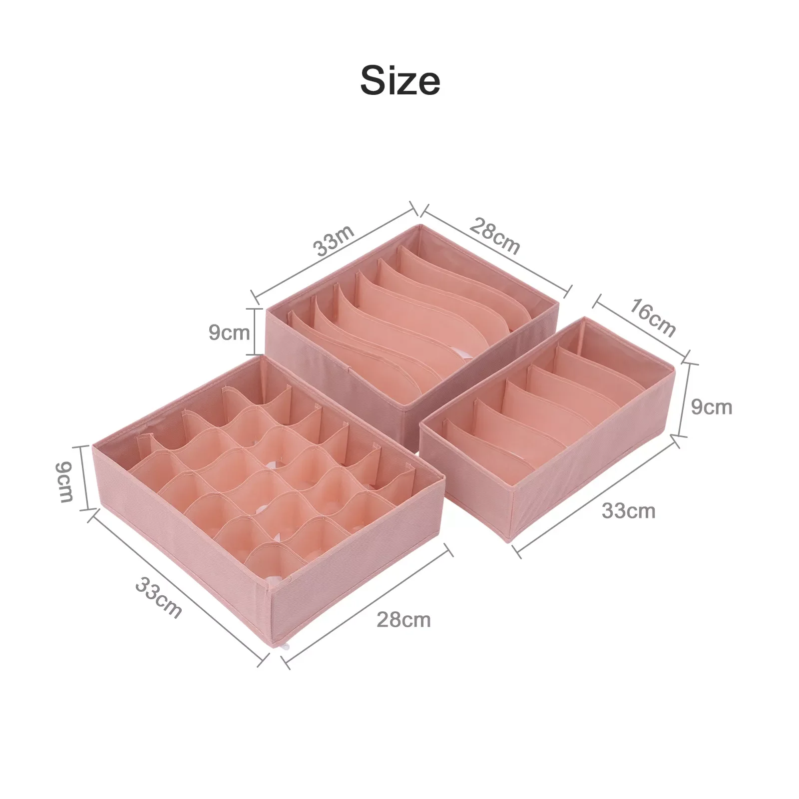 

NEW Super Practical Fashion 3Pcs/Set Home Foldable Storage Bra Underwear Organizer Closet Drawer Divider Non-woven Storage Box