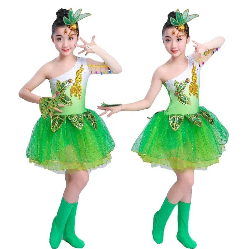 Новое Детское танцевальное платье Жасмин травяные костюмы юбки для девочек