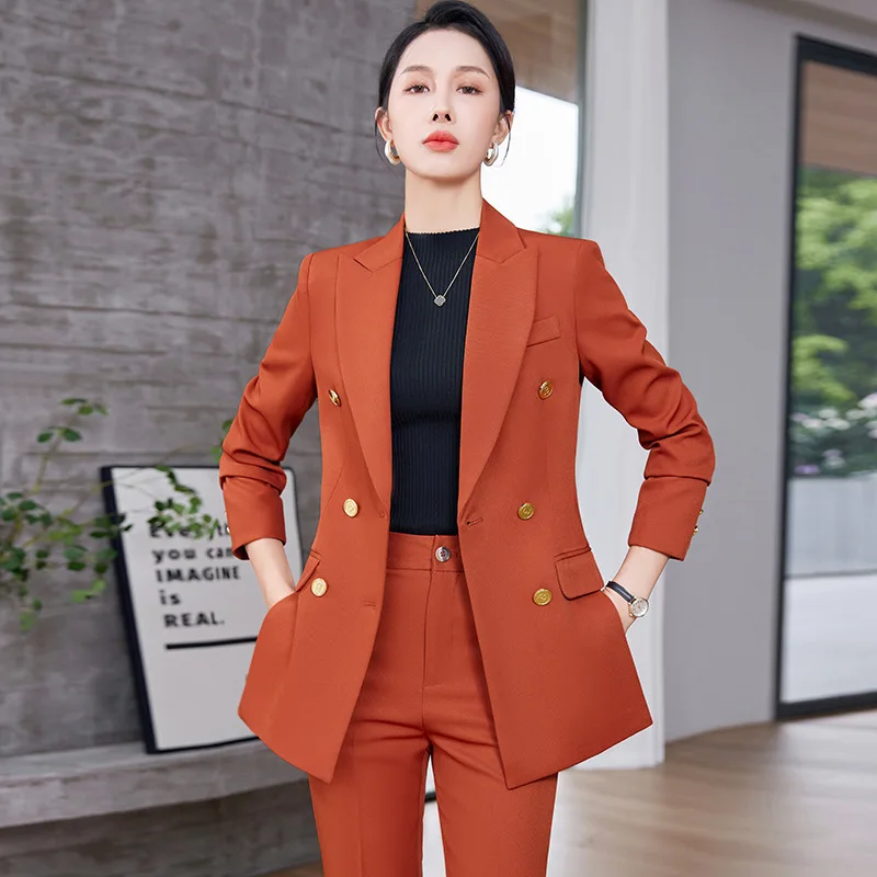 Модный женский брючный костюм черный розовый хаки коричневый деловой для работы