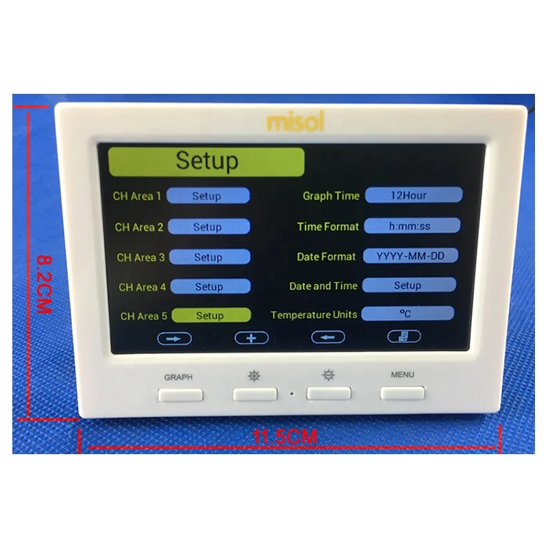 

Weather station color screen HP3001-8 8 sensors 8 channels Misol data logger household indoor wireless weather station