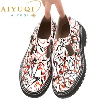 aiyuqi women shoes 2021 new spring genuine leather ladies oxford shoes top womens shoes mary jane loafers