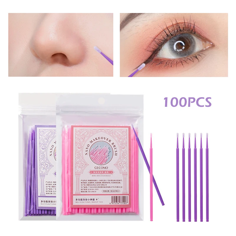 

100Pcs Disposable Cotton Swab Eyelash Extension Tools Mascara Applicator Brush Lashes Extension Makeup Applicator Removal Tool