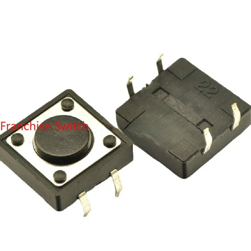 

10PCS Light Touch Switch Micro Button Copper Foot Vertical 4-pin 12*12*4.3/5/6/7/8/9/10/11/12/13