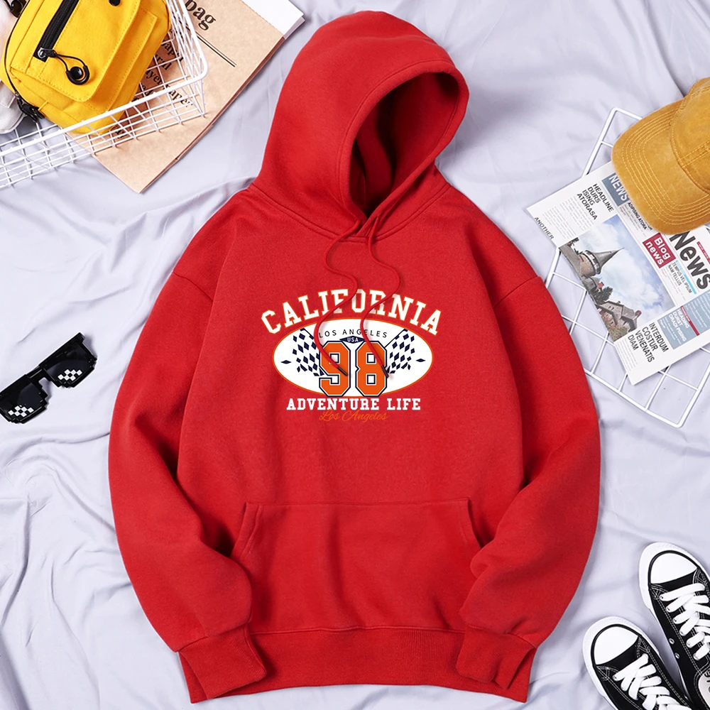 

Los Angeles California Usa 98 Letter Men Hooded Fleece Harajuku Streetwear Fashion Hip Hop Hoodie Popular Loose Men Tracksuit