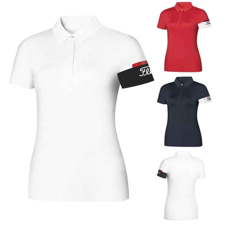 

2022 New golf women's short sleeved top slim T-shirt casual sports sweat wicking golf shirt polo shirt
