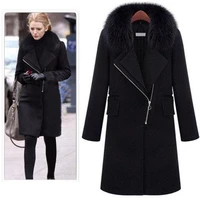 2021 new winter fur collars cashmere coat long with thick wool cloth coat of cultivate ones morality in the womens clothing