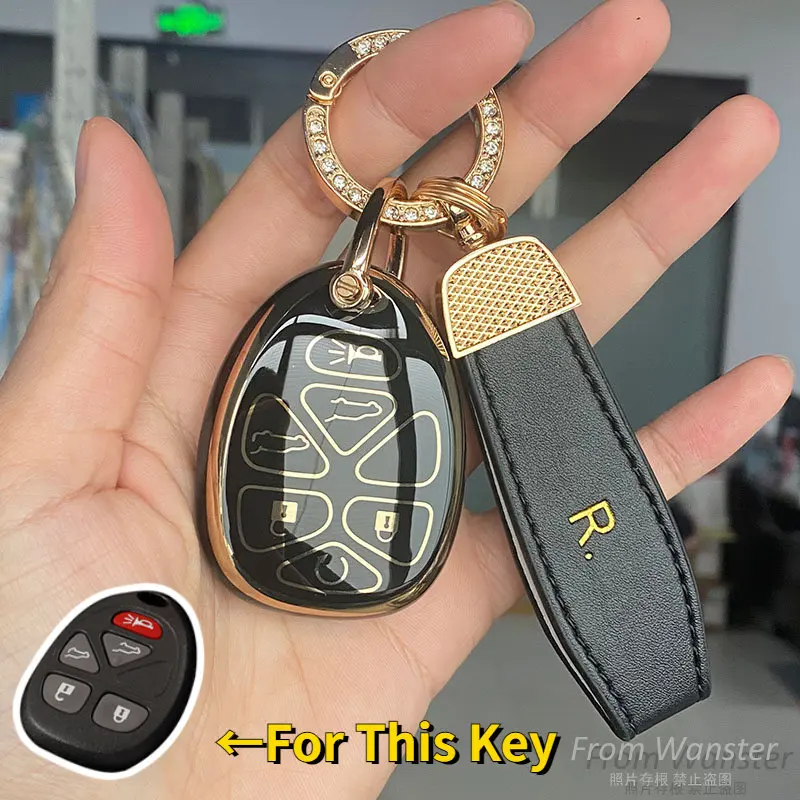 

6 Bottons Car Key Case Fob Cover Shell Keychain for Chevy Chevrolet Hummer H2 H3 Buick GL8 FristLand Century Enclave Accessories