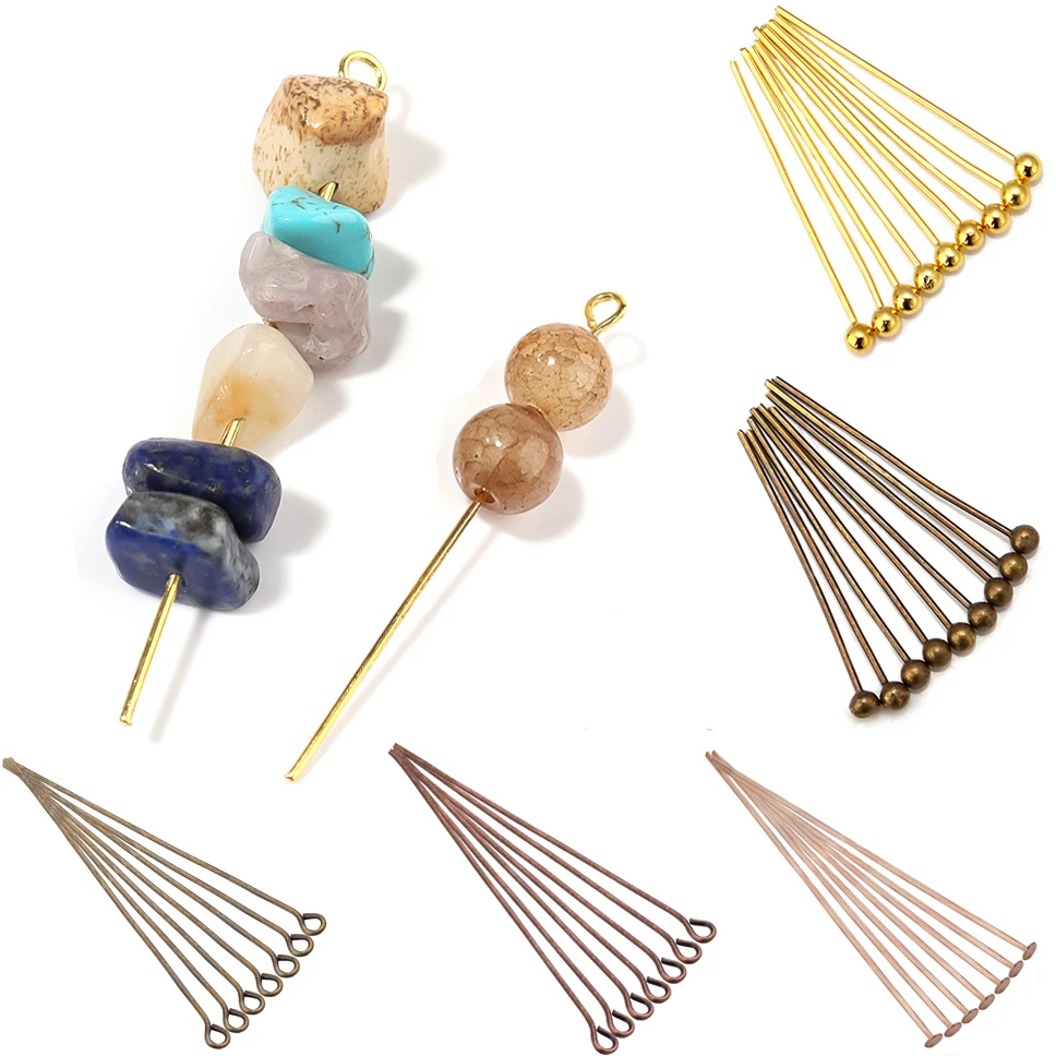 Булавки с шариковой головкой для бисероплетения золотистые/Серебристые булавки