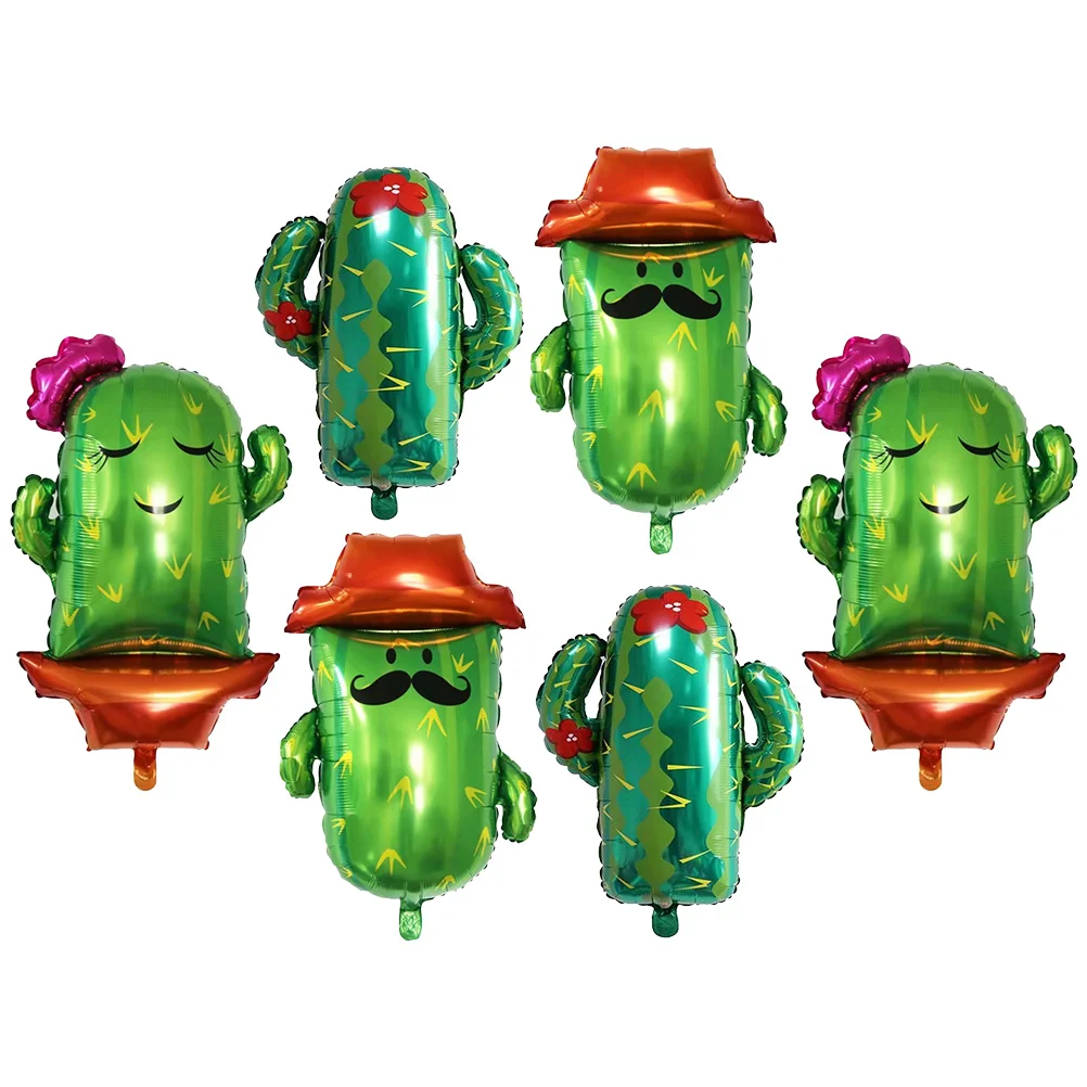 

6 Pcs Wedding Balloons Colored Balloons Aluminum Foil Balloons Birthday Decorations Taco Balloon Fiesta Mexican Foil Balloons