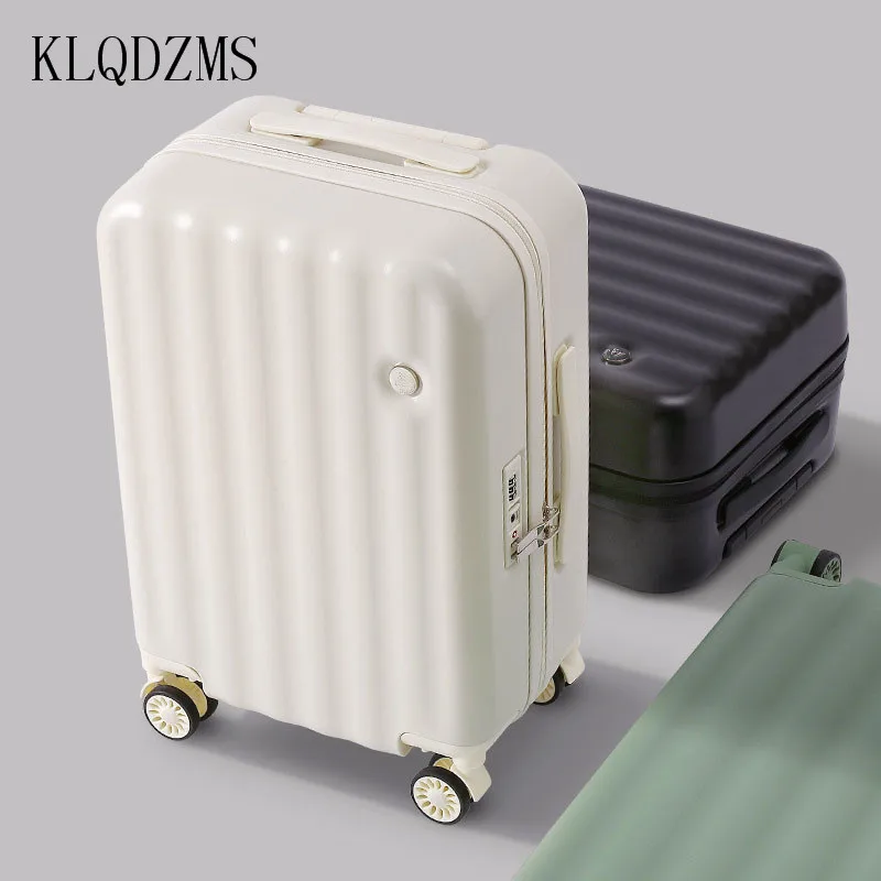KLQDZMS 20-inch Boarding Trolley Case 24-inch Zipper Lock Box Female Suitcase Luggage Portable Spinner Suitcase On Wheels