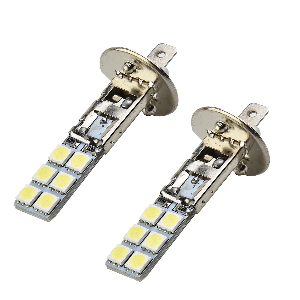 

Beam Fog Lights H1 1800LM 55W 6000K H1-12SMD-5050 Headlight Super White 12V-24V Aluminum Bulbs Daytime Running