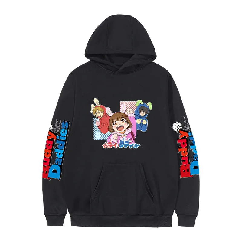 

2023 New Funny Men Women Hoodies Sweatshirts Buddy Daddies Printed Plus Fleece Pullover Couple Fashion Hoody Hip Hop Streetwear