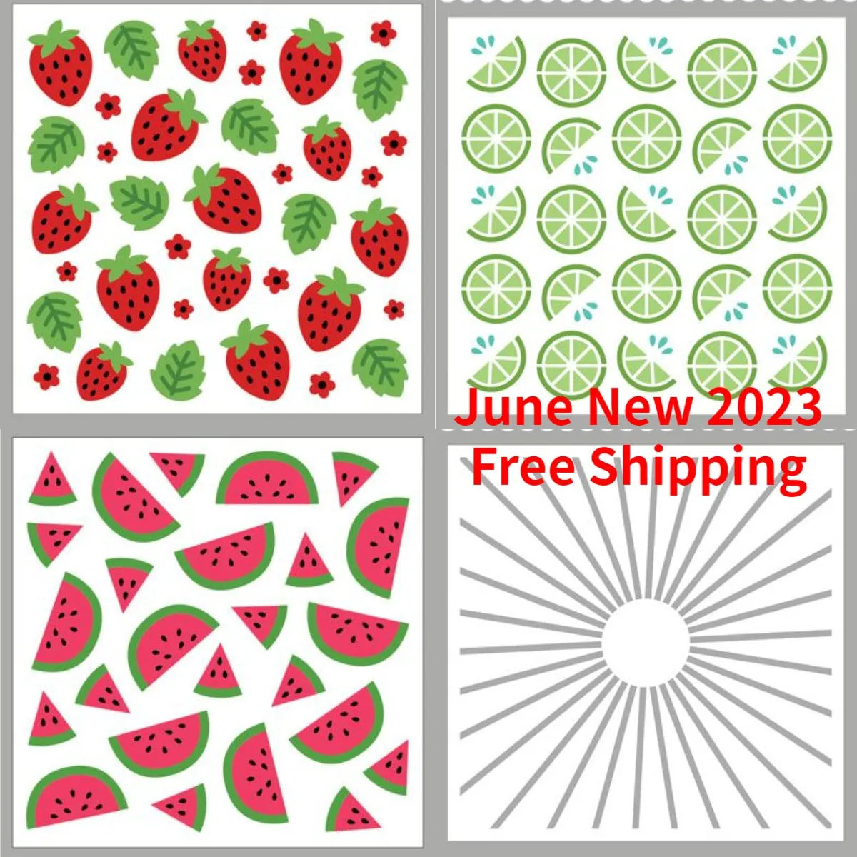 

Lemon Watermelon Strawberry 2023 New Stencil For Scrapbooking Paper Craft Handmade Card Album Punch Art Cutter
