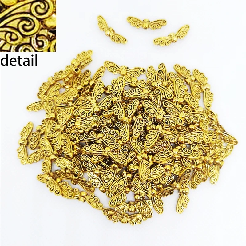 

20/100Pcs Butterfly Charms Pendant 21x6mm Alloy Gold Earrings Pendant For DIY Jewelry Making Bracelet Accessories