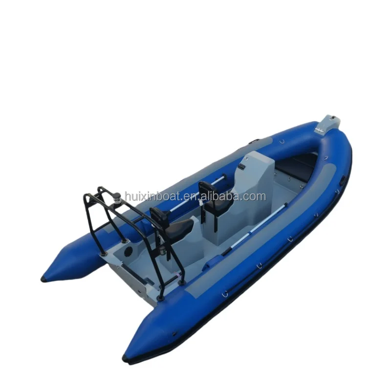 Фото Надувная лодка RIB480 длиной 4,8 м из жесткого стекловолокна с ПВХ-гипалоном для озер, семейной рыбалки и активного отдыха на природе №5