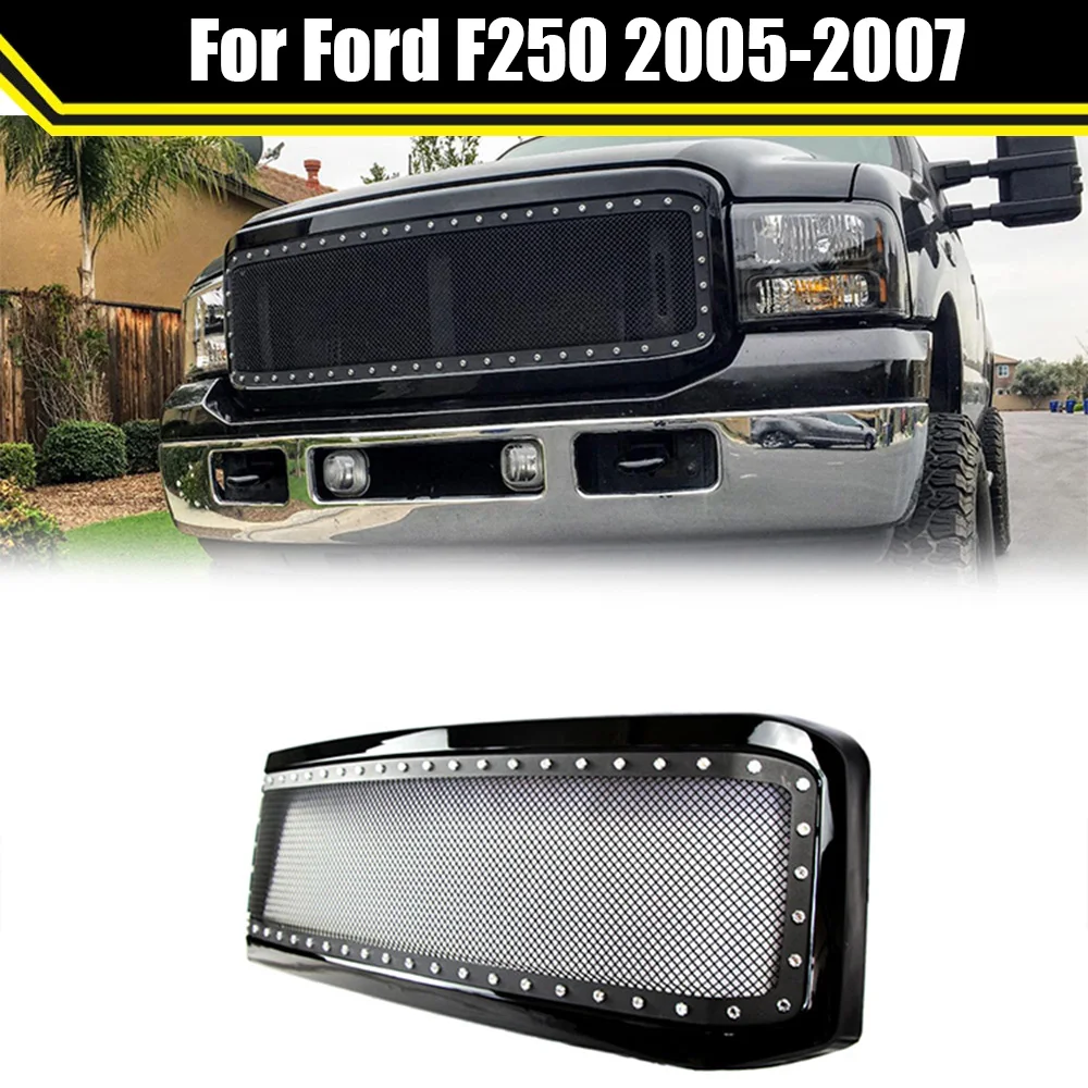 

Front Raptor Hood Grille For Ford F250 2005 2006 2007 Car Mesh Cover Racing Grill Upgrade Bumper Grills Modified Pickup Parts