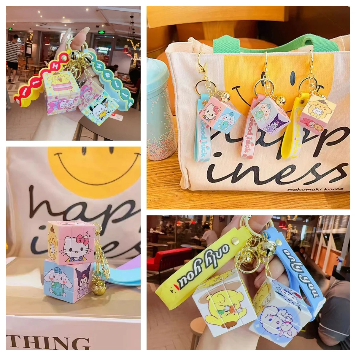 Sanrio мультфильм кубик Рубика креативный брелок оптовая продажа Куроми сумка