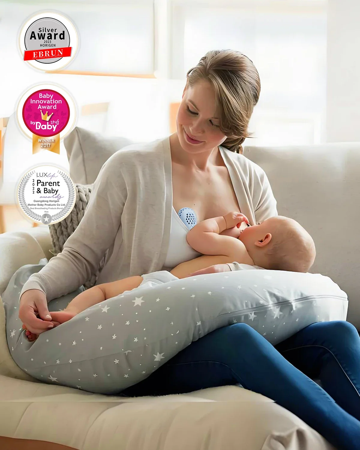 HORIGEN Лактационный массажер 2 в 1 холодный компресс и вибрационная охлаждающая