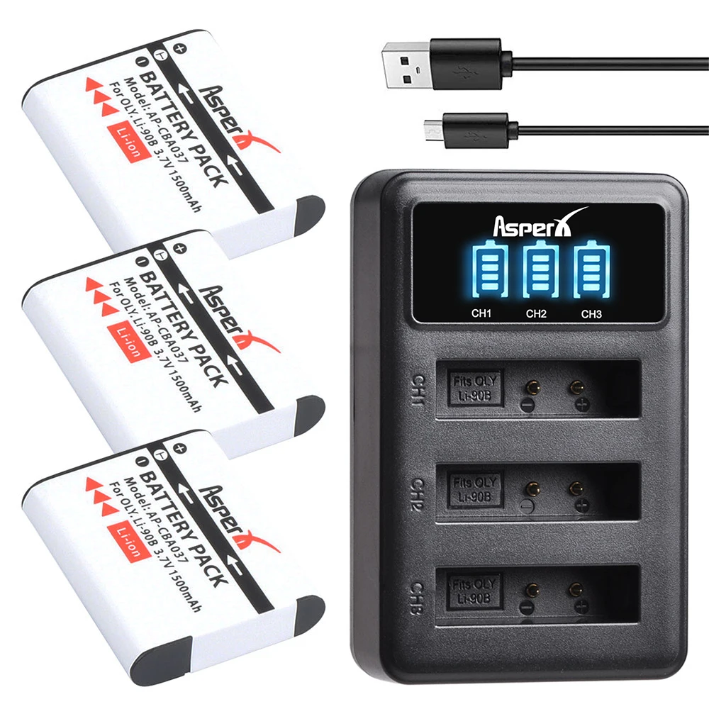 

Li-90B Li90B Bateria Li-92B Li92B Battery + Charger for Olympus Tough TG-6 TG-5 TG-Tracker SH-1 SH-2 SP-100 IHS Tough TG-1 TG-2