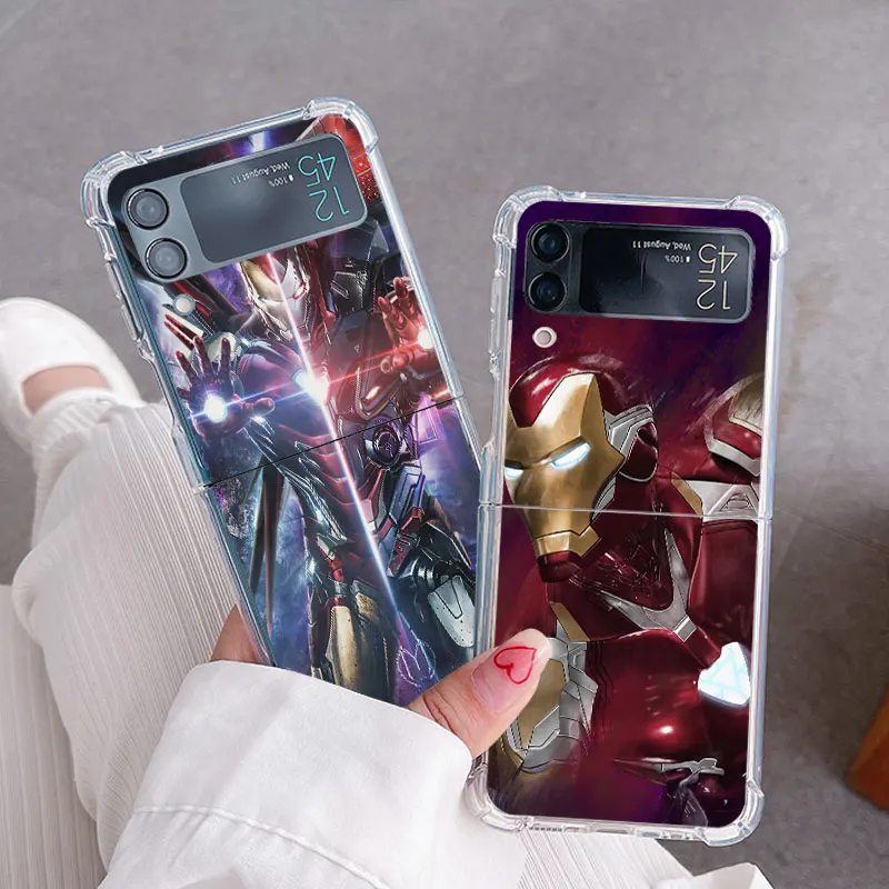 Чехол с подушкой безопасности для Samsung Galaxy Z, флип 4 Z, флип 3, флип ZFlip3, прозрачный чехол ZFlip4, флип-чехол, мягкий чехол Marvel, Железный человек, Тони Старк (art.: 3920c19d0cc0f) - 3920c19d0cc0f