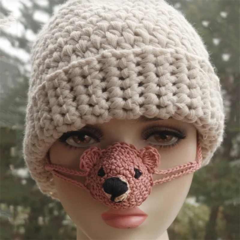 Новая пограничная распродажа маски для носа в виде розового медведя и серого