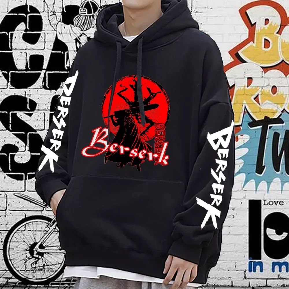 

Anime Hoodie Berserk Sweatshirts Hip Hop Hoodies Men Women Loose Print Pullover Harajuku Streetwear Men's Clothing Overside