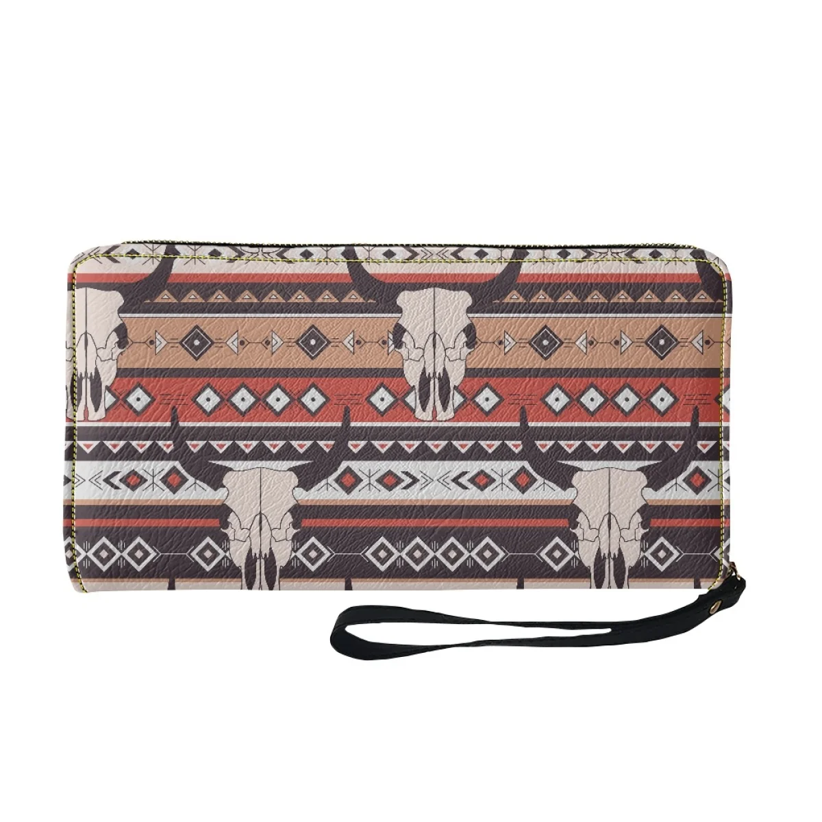 

Woman Luxury Brand Wallet Pu Leather Cattle Pattern Wallet Fashion Stripe Wallets With Strap Carteras De Mujer