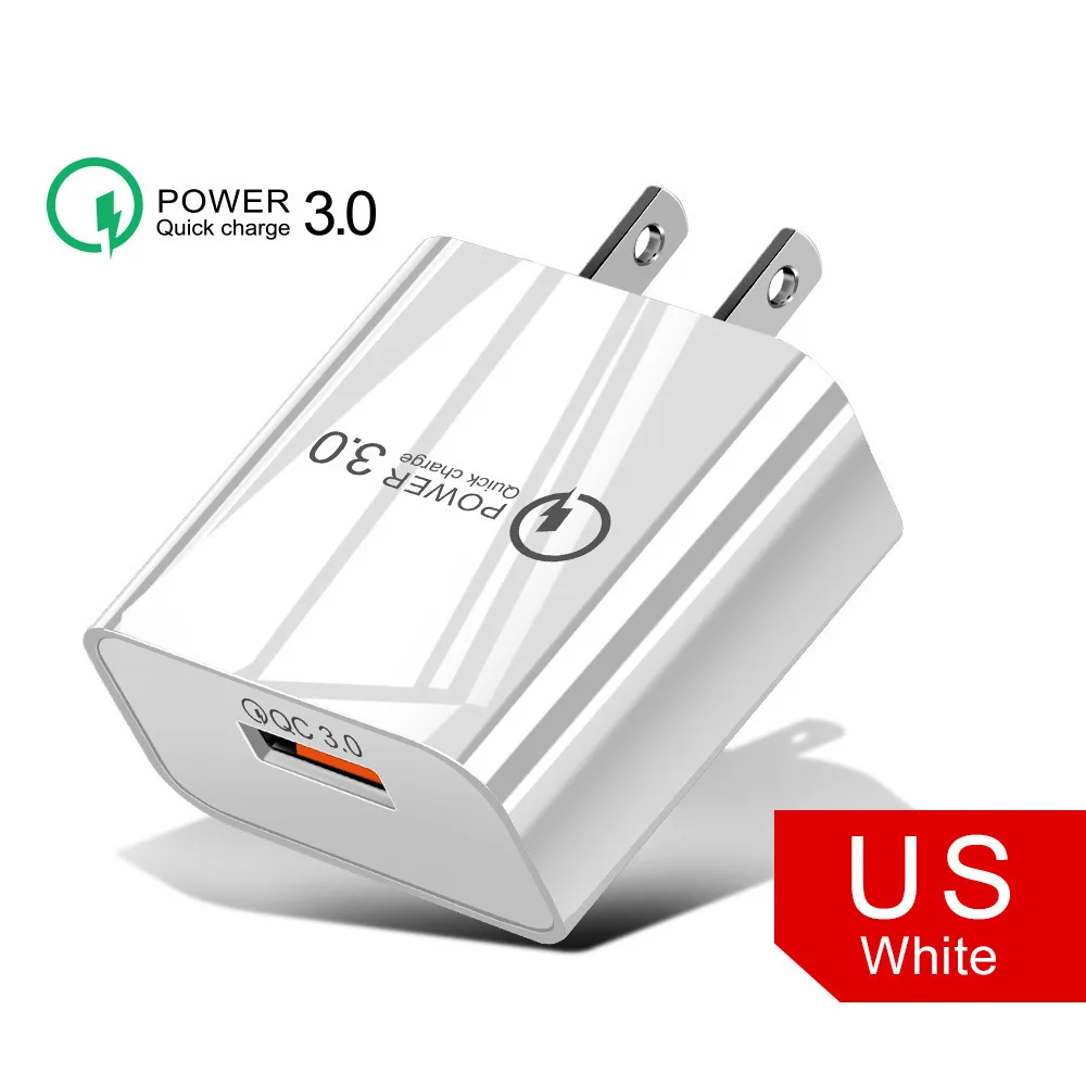 

18W 3A Fast Charger QC 3.0 USB Charger Quick Charge 3.0 Phone Charger for iPhone for Huawei Samsung Xiaomi 6 8 Redmi EU US Plug