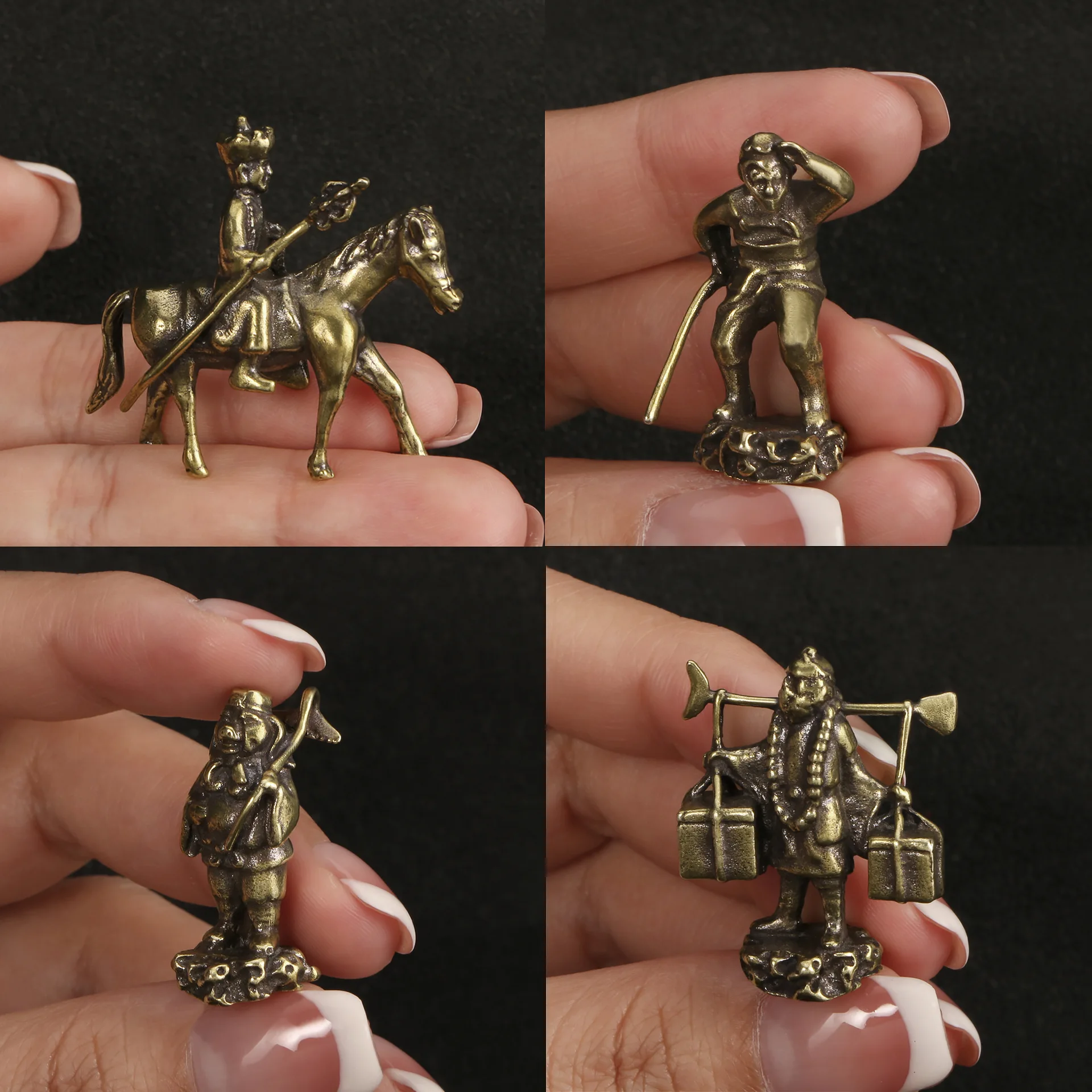 Латунные фигурки Путешествие в Запад от винтажного производителя миниатюрные