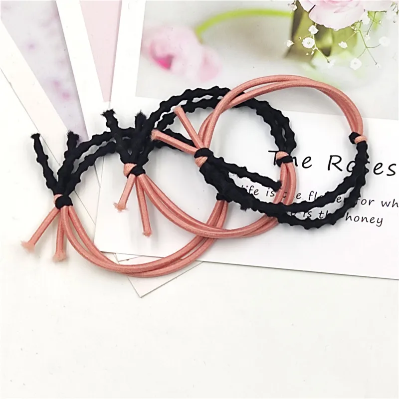 

12PCS/LOT Candy Two-color Tie Elastic Hair Bands For Girls Seasons Simplicity High Elasticity Kids Hair Accessories For Women