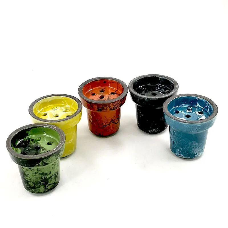 

Разноцветные разноцветные керамические чаши для кальяна, диаметр 75 мм, 7 отверстий