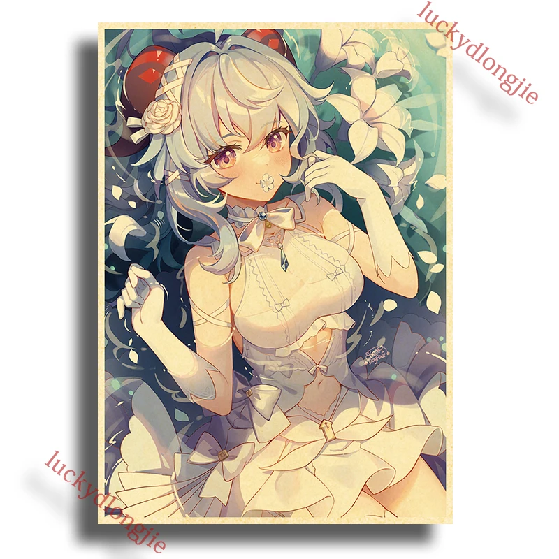 

Постер Genshin Impact, Zhongli, Путешественник, крафт-бумага