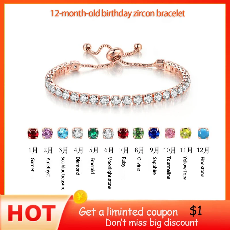 

Luxury Bracelet For Women Couple Hip Hop Bracelet AAA Cubic Zirconia Valentines Day Chain Aesthetic Friend Gift Pink Jewelry