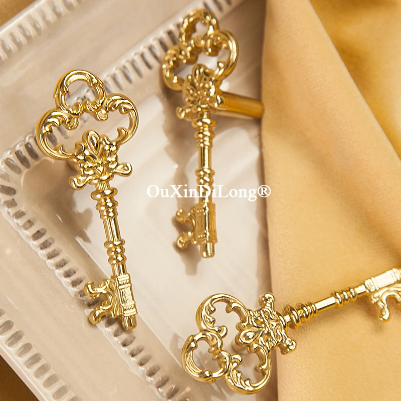 

Роскошные французские ключи из чистой латуни 10 шт., ручки для мебели, ручки для ящика, шкафа, гардероба, ручки для винного шкафа