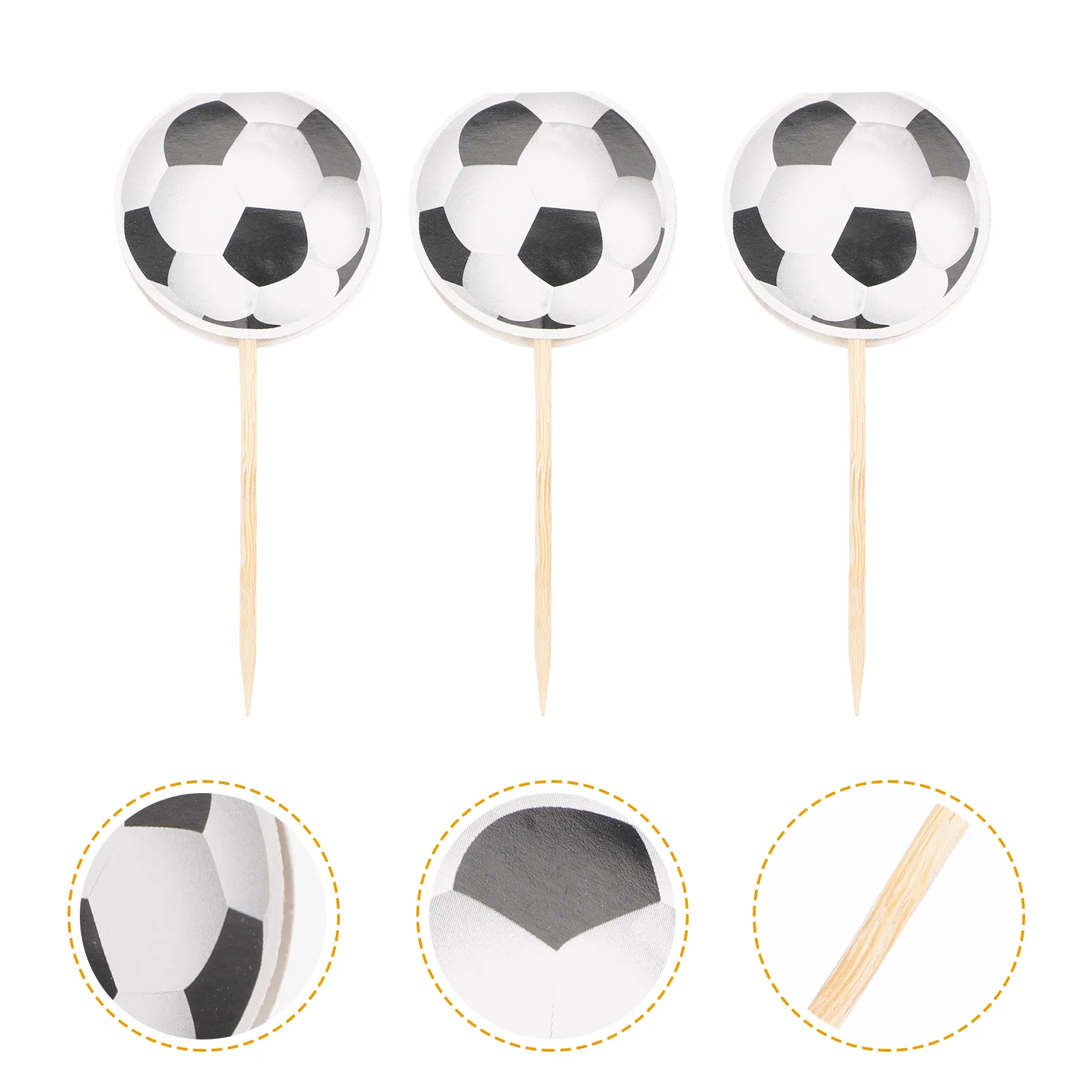 

40pcs Cake Topper Practical Paper Football Party Dessert Decoration Dessert Insert Topper Cake Ornament