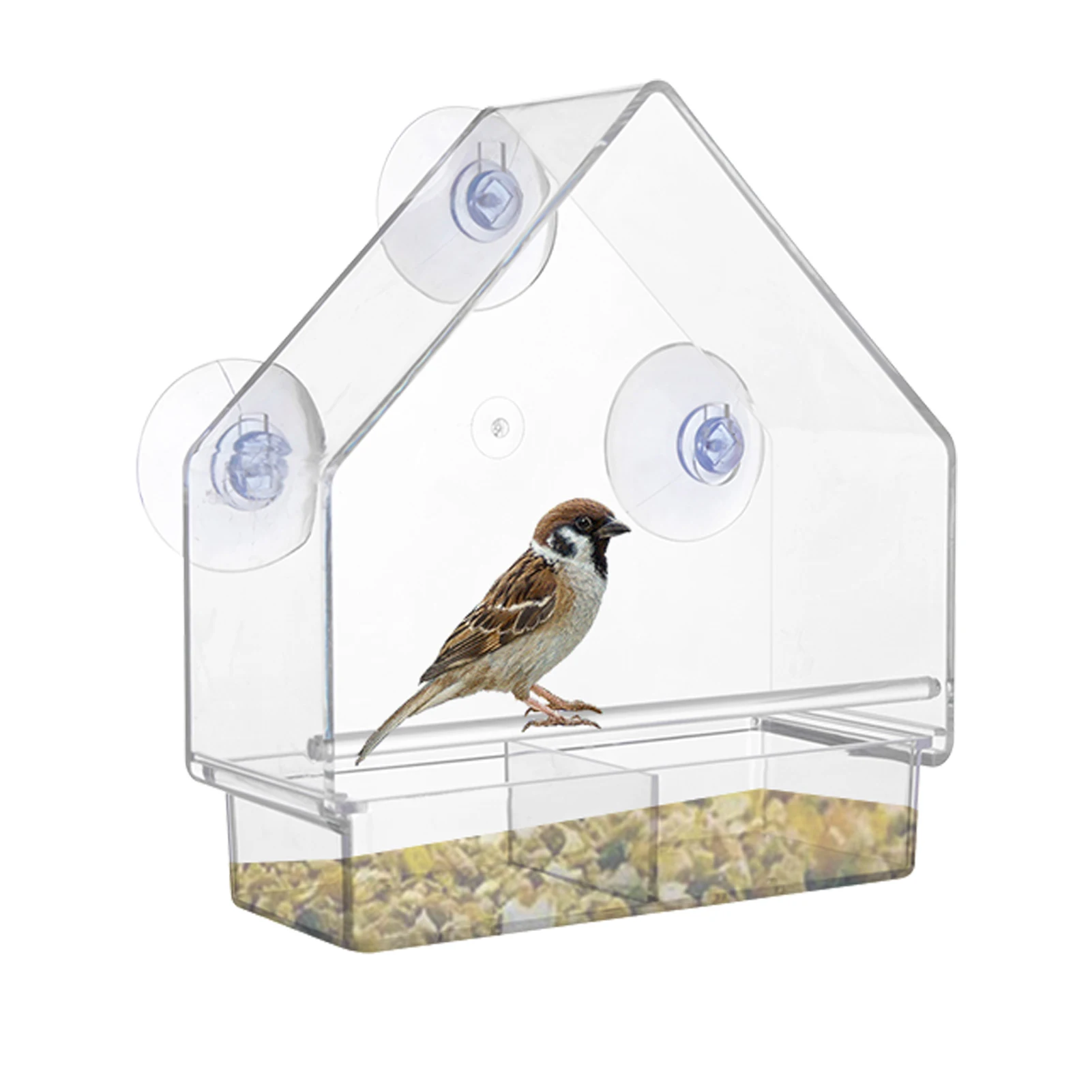 

Acrylic Window Bird Feeder Acrylic Bird House With Strong Suction Cups Weatherproof Transparent Bird House Bird Lover Gifts