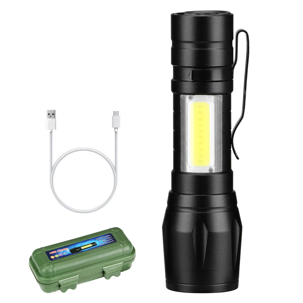 

LED Outdoor Lighting With Built In Battery Mini Flashlight USB Charging Pen Holder Flashlight