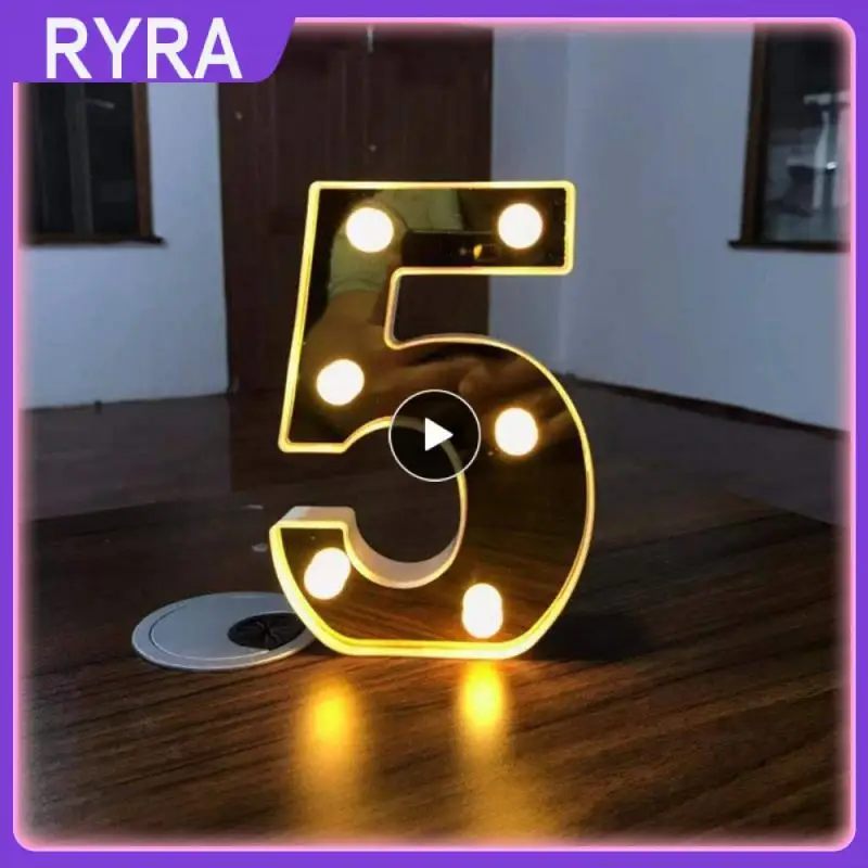 

Креативная светящаяся цифровая лампа с питанием от батарейки AA, ночная лампа для рождества, свадьбы, дня рождения, праздничная декоративная лампа