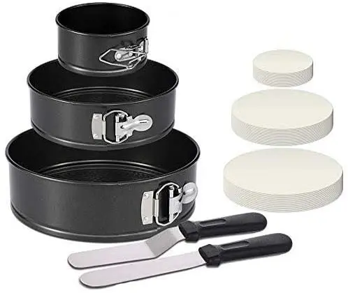 

springform pan set of 3 nonstick cheesecake pans leakproof round cake pans for baking with removable bottom cake molds includes
