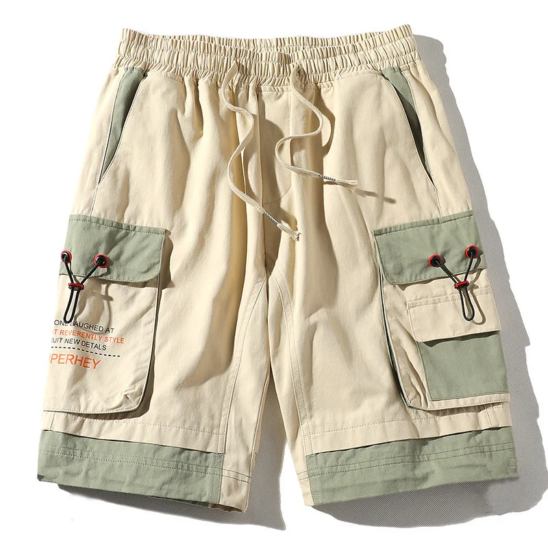 

2023 Summer Caro Sorts Wit Pockets Cotton Streetwear Casual Men's Sorts Ribbons Bermuda Sort Pants Men шорты мужские