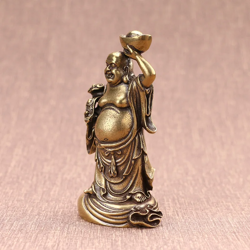 Латунный полый Benevolent Multi Treasure Майтрейя Будда Орнамент Настольное украшение