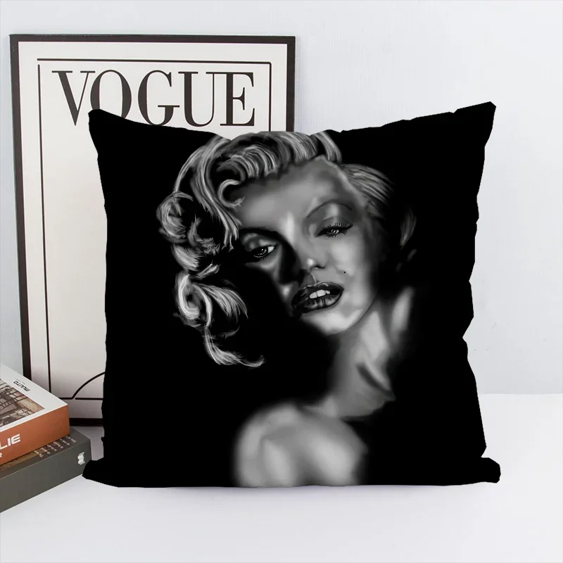 M-Marilyn Monroe Квадратная Наволочка 40x40 Декоративная Хлопковая Для Автомобильного