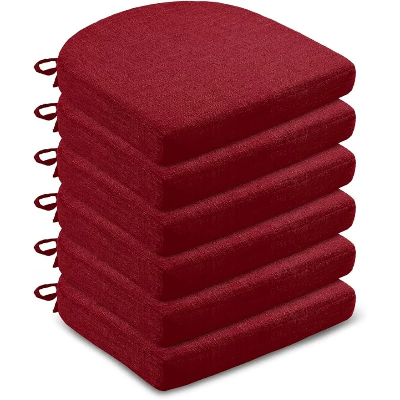 

Подушки для стула из пены с эффектом памяти, с завязками и нескользящей подкладкой, красные подушки для кухонного стула 16x16x2