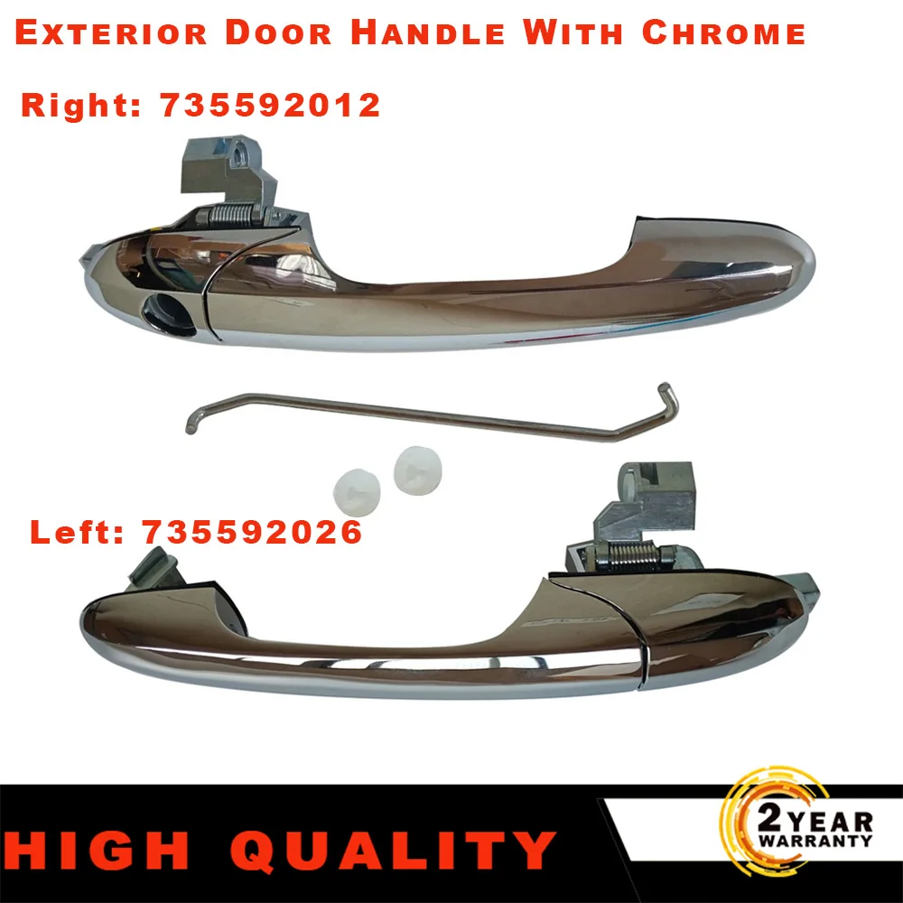 

RHD 735592026 Passenger Left Or 735592012 Drivers Right Side Outer Door Handle With Chrome For Fiat 500 2007-2020