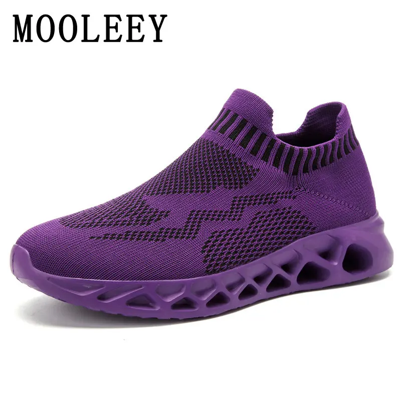 

Anti-Skid Women Sneaker Light Casual Walking Hiking Shoes Slip on Stretch Cloth Honeycomb Cushioning Running Training Footwear