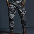 Мужские тактические брюки-карго, повседневные камуфляжные брюки цвета хаки с множеством карманов для бега, 2022